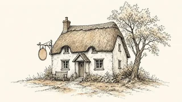 Illustration of a country inn, not the actual pub